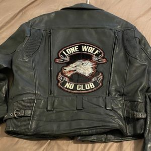 “Lone Wolf” Genuine leather Motorcycle Jacket